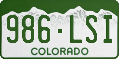 CO license plate 986LSI