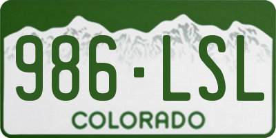 CO license plate 986LSL