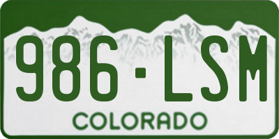 CO license plate 986LSM