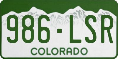 CO license plate 986LSR