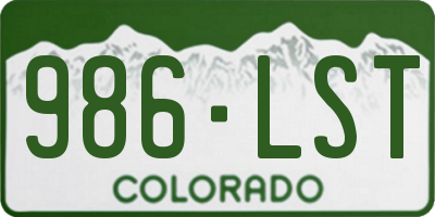 CO license plate 986LST