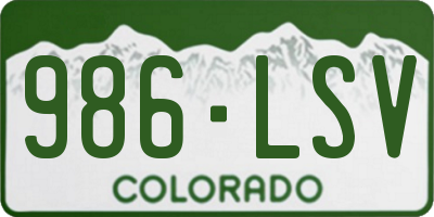 CO license plate 986LSV
