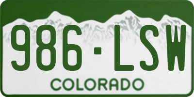 CO license plate 986LSW