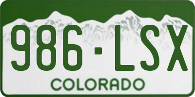CO license plate 986LSX