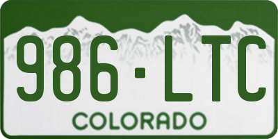 CO license plate 986LTC