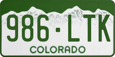 CO license plate 986LTK