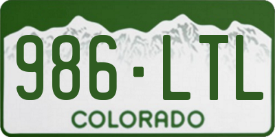 CO license plate 986LTL