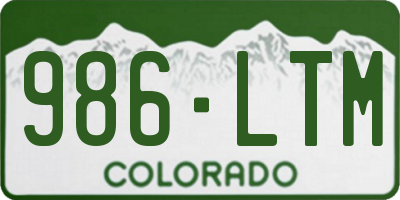 CO license plate 986LTM