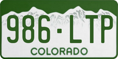 CO license plate 986LTP