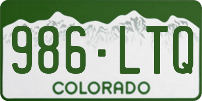 CO license plate 986LTQ