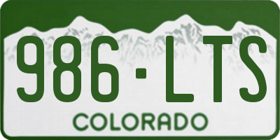 CO license plate 986LTS