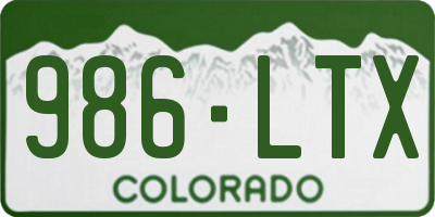 CO license plate 986LTX