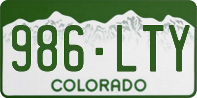 CO license plate 986LTY
