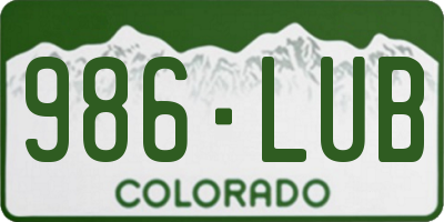 CO license plate 986LUB