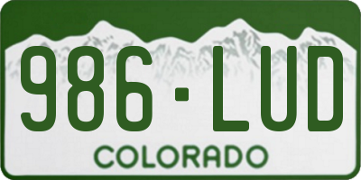CO license plate 986LUD