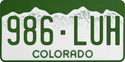 CO license plate 986LUH