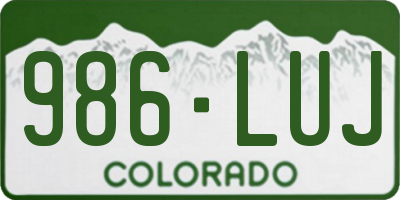 CO license plate 986LUJ
