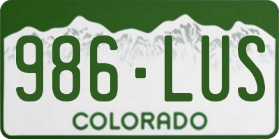 CO license plate 986LUS