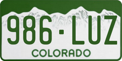 CO license plate 986LUZ
