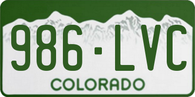 CO license plate 986LVC
