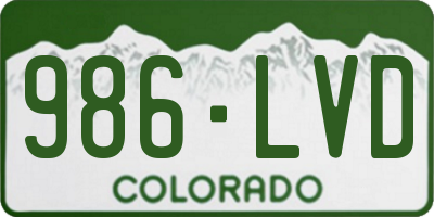 CO license plate 986LVD
