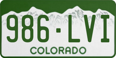 CO license plate 986LVI