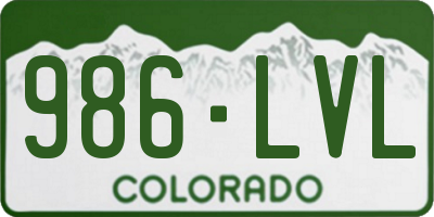 CO license plate 986LVL