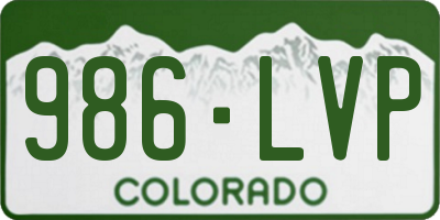 CO license plate 986LVP