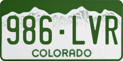 CO license plate 986LVR