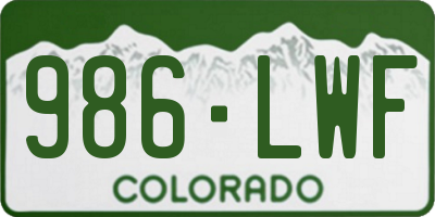 CO license plate 986LWF