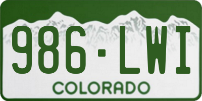 CO license plate 986LWI