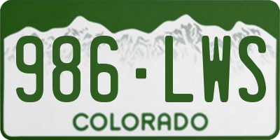 CO license plate 986LWS