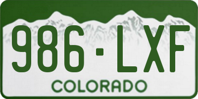 CO license plate 986LXF