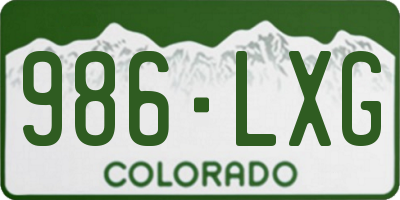 CO license plate 986LXG