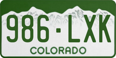 CO license plate 986LXK