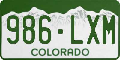 CO license plate 986LXM