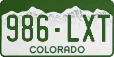 CO license plate 986LXT