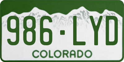CO license plate 986LYD