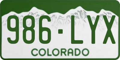 CO license plate 986LYX