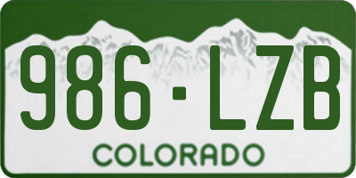 CO license plate 986LZB
