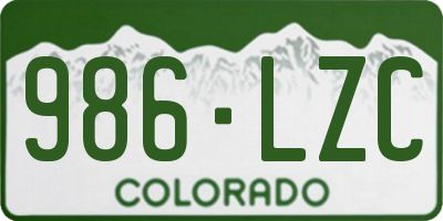 CO license plate 986LZC