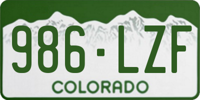 CO license plate 986LZF