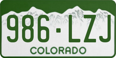 CO license plate 986LZJ