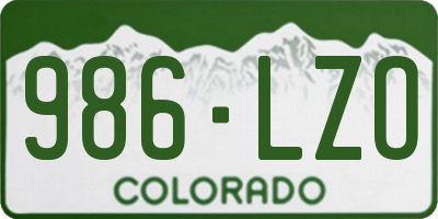 CO license plate 986LZO