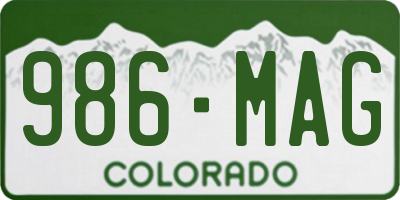 CO license plate 986MAG