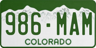 CO license plate 986MAM