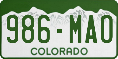 CO license plate 986MAO