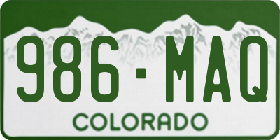 CO license plate 986MAQ
