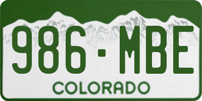 CO license plate 986MBE