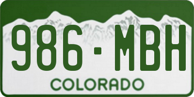 CO license plate 986MBH